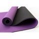Коврик для йоги, фитнеса, двусторонний, не скользкий Feel Fit 183х61 см, 6 мм фиолетово-черный MS-0613-1-BR19 фото 2