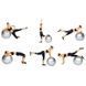 Мяч для пилатеса, фитнеса и йоги с насосом 55 см Feel Fit фитбол Серый 1055-PN фото 4