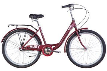 Велосипед уцінений AL 26'' Dorozhnik RUBY планет. рама-17'' темно-червоний (м) з багажником зад St, з крилом St STK-D-26-297 фото