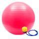 Мяч для пилатеса, фитнеса и йоги с насосом 75 см Feel Fit фитбол Розовый 1075-PN фото