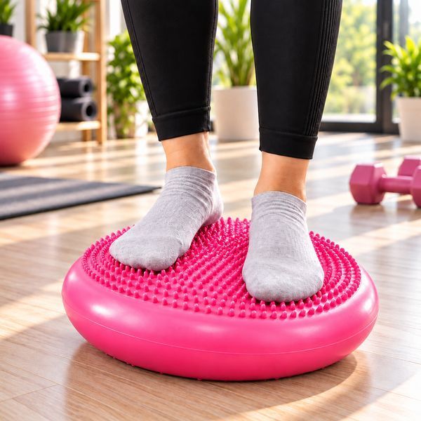 Балансувальна масажна подушка Feel Fit 34 см для фітнесу, йоги та пілатесу, до 120 кг Рожева MS 1651-2 фото