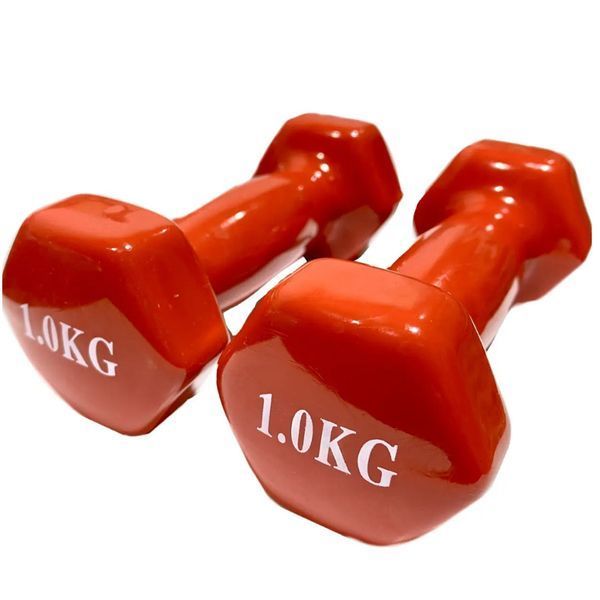 Набор гантель 12 кг с виниловым покрытием 1 кг, 2 кг, 3 кг Feel Fit по 2 штуки каждого веса M-20289 фото