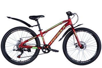 Велосипед ST 24'' Formula FOREST DD FR рама-12,5'' червоний 2024 крила, крило пер., крило зад., підніжка OPS-FR-24-394 фото
