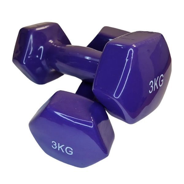 Набор гантель 18 кг с виниловым покрытием 1 кг, 3 кг, 5 кг Feel Fit по 2 штуки каждого веса M-2028912 фото