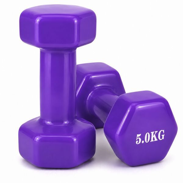 Набор гантель 22 кг с виниловым покрытием 2 кг, 4 кг, 5 кг Feel Fit по 2 штуки каждого веса M-2028913 фото