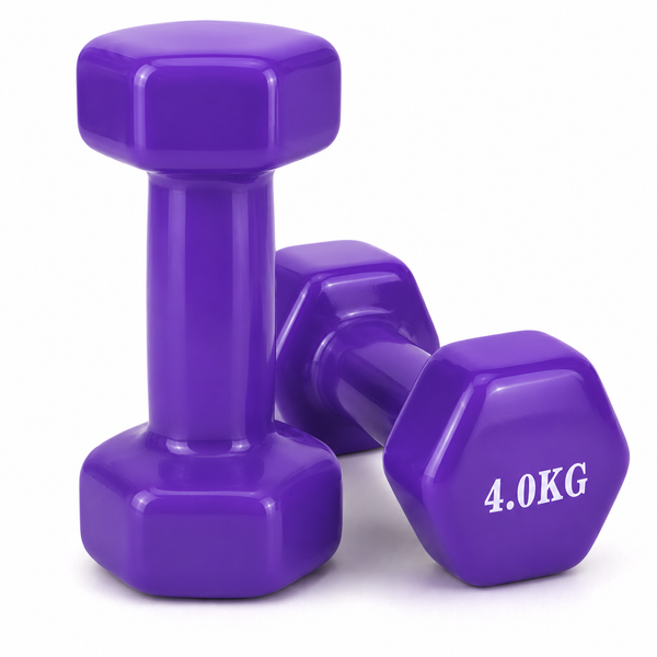 Набір гантель 14 кг із вініловим покриттям 1 кг, 2 кг, 4 кг Feel Fit по 2 штуки кожної ваги M-2028914 фото