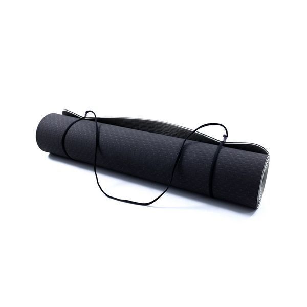 Коврик для йоги, фитнеса, двусторонний, не скользкий Feel Fit 183х61 см, 6 мм серо-черный MS-0613-1-BR19 фото