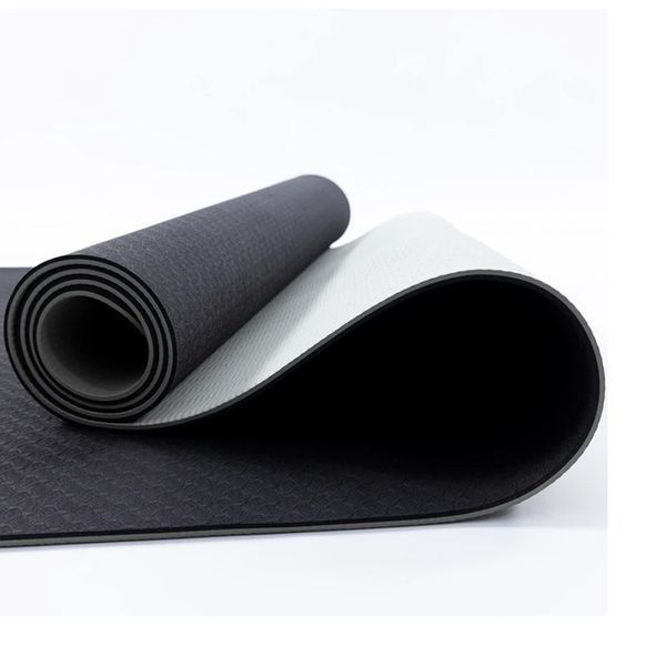 Коврик для йоги, фитнеса, двусторонний, не скользкий Feel Fit 183х61 см, 6 мм серо-черный MS-0613-1-BR19 фото