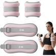 Регулируемые утяжелители для рук и ног, спортивные манжеты 2 кг 2 шт Feel Fit розовый UTZ-04-GR фото