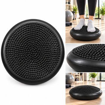Балансировочная массажная подушка Feel Fit 34 см для фитнеса, йоги и пилатеса, до 120 кг Черный MS 1651-2 фото