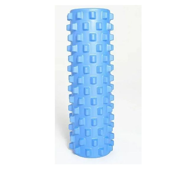Масажер, рулон для йоги шипований ребристий 45*14 см Feel Fit блакитний MS-1843-22-BLU фото