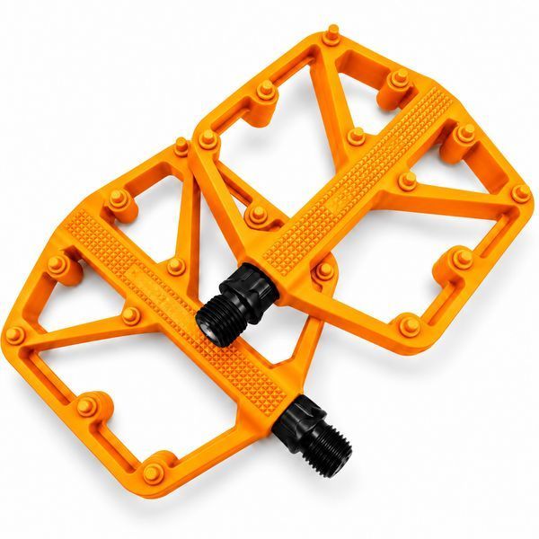 Нейлонові велосипедні педалі із шипами Feel Fit, 105&times;100 мм, 275 г платформні педалі для MTB, BMX Помаранчевий 10103008 фото