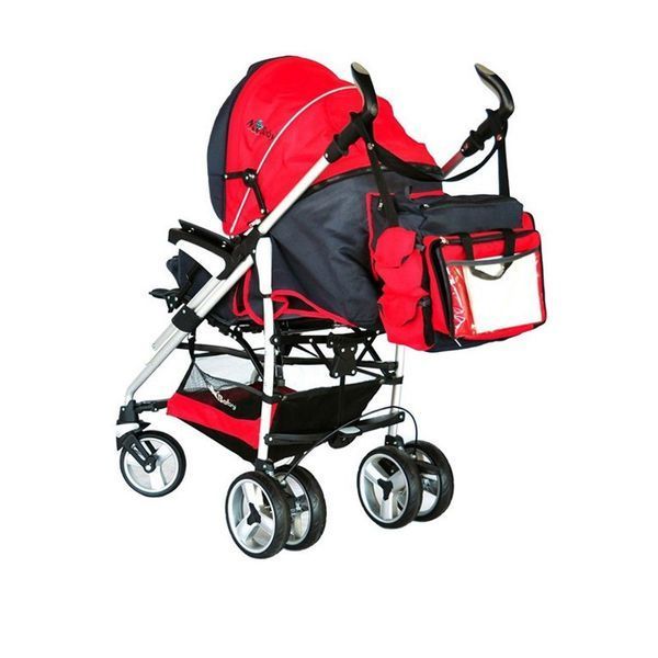Універсальна дитяча коляска 2 в 1 NeoBaby NB702 Червоно-чорна NB702 фото