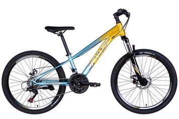 Велосипед ST 24'' SPACE MARS DD FR рама-11'' золотисто-голубой 2025 OPS-SP-24-021 фото