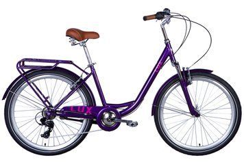 Велосипед уцінений ST 26'' Dorozhnik LUX Vbr FR рама-17'' сливовий 2024 крила, крило пер., крило зад., підніжка, STK-D-26-273 фото