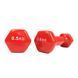Гантель металлическая с виниловым покрытием 0.5 кг Feel Fit 1 шт Красный M-0289-05-RD фото 3